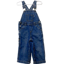 Carters 24 M Blue Jean Bib Overall Toddler Cotton Retro Classic Snap Close