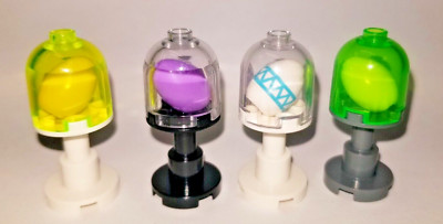 LEGO Minifigure Easter Egg Set of 4 Under Glass with Stands Bunny Rabbit Holiday
