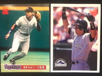MLB - Freddie Benavides 1994 Topps Stadium Club & 1994 Fleer Baseball - Rockies