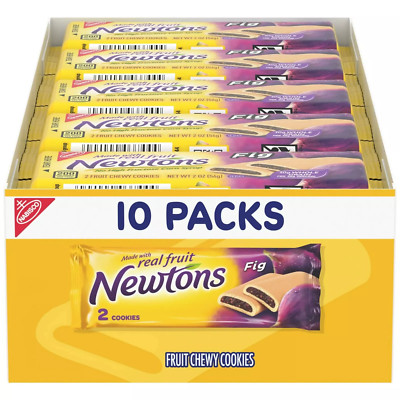 Newtons, Fruit Chewy Baked Fig Cookies, 10 Packs (2 Cookies Per Pack), Shelf Sta