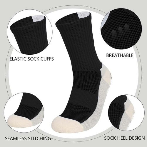8 Pairs Kids Grip Soccer Socks Non-Slip Grip Pads for Football Sports Socks with - Picture 2 of 5