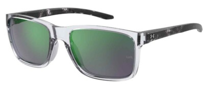 Under Armour Ua 0005/S 0MNG/Z9 Crystal Black/Green Multi Polarized Sunglasses