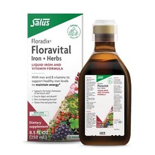 Floravital Liquid Iron Supplement 10mg Vegan B Complex Vitamins Herbal Extracts