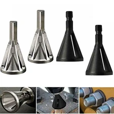 4x Hex Triangle Shank Remove Burr Drill Bit Deburring External Chamfer Tool Set