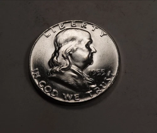 1955 Franklin Half Dollar * Gem BU Full Bell Lines FBL * 90% Silver * XH791