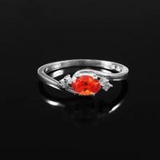 Flawless Ceylon Fantastic Orange Sapphire 925Silver Handmade Ring Christmas Gift