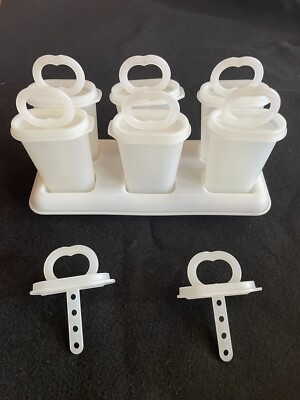Vintage Tupperware Popsicle Ice Set Molds plus Tray, complete set.