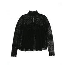 FP BEACH Lace Top Women's Black About Time Swimsuit Cover Up Size Small