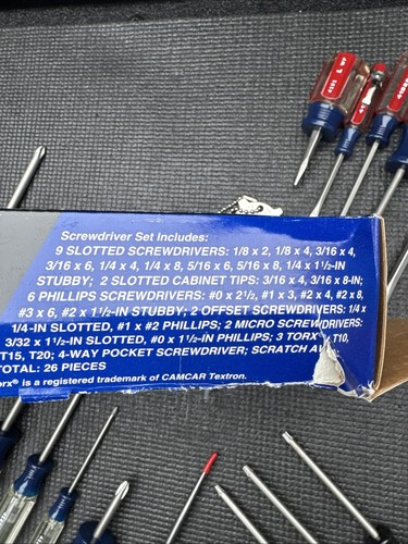 Sears Craftsman USA Nos 26pc Screwdriver Set Huge Rare Torx Phillips Flat 41100 - Picture 21 of 22