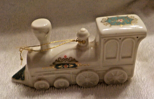 ORNAMENTO LOCOMOTIVA VINTAGE 1989 LENOX CINA TESORI DI NATALE YULETIDE EXPRESS - Foto 2 di 4
