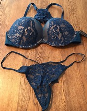 Frederick's Of Hollywood Heartthrob Extreme Push-Up Bra 40C Panty 1X Set NWT
