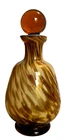 Vintage Murano Style Art Glass Perfume Bottle Decanter & Stopper Tigers Eye