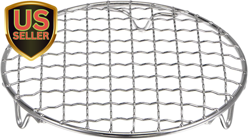 round Cooking Rack 6-Inch 201 Stainless Steel Cross Wire Barbecue Grill Net with