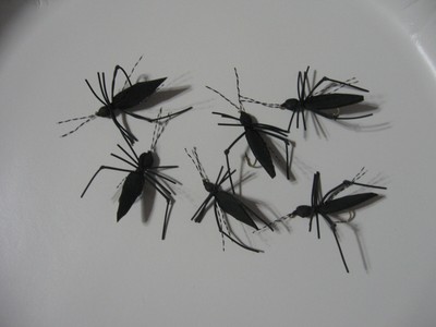 6 Foam Cricket Flies Sz. 10 Hook Great Foe Panfish Trout Steelhead & many others