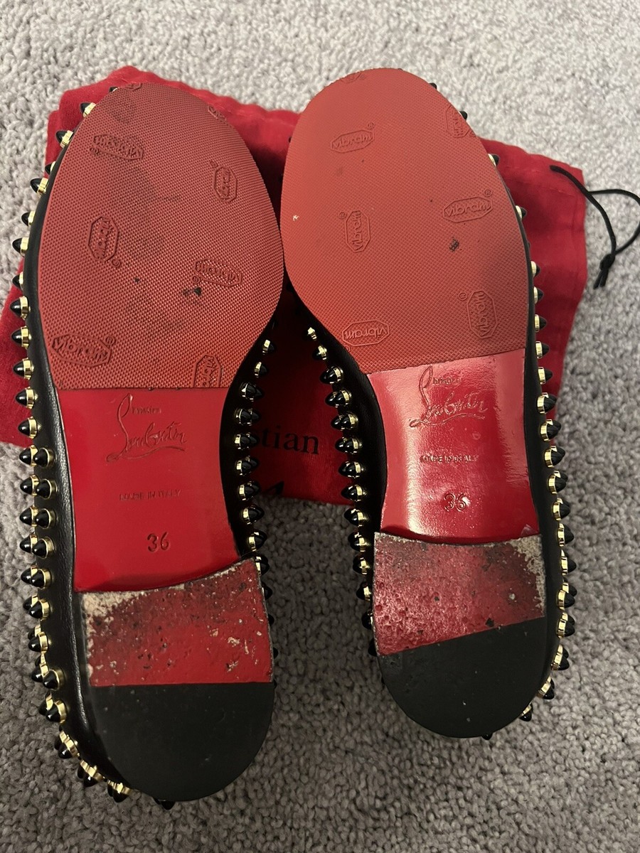 CHRISTIAN LOUBOUTIN Black Rolling Spikes Leather Loafers CHRISTIAN LOUBOUTIN Black Rolling Spikes Leather Loafers