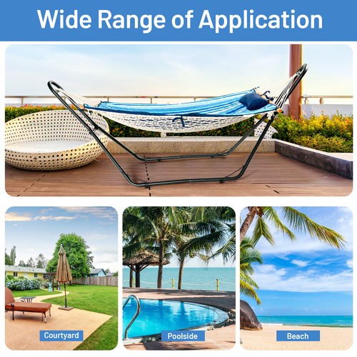 Metal Hammock Stand Heavy-Duty Swing Chair Frame Outdoor&Indoor Yard Stand Only - Picture 5 of 11