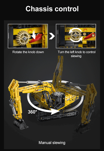 CaDA Excavator - Full Function 1702 Pieces Brick Model Kit C61082W - Picture 14 of 24