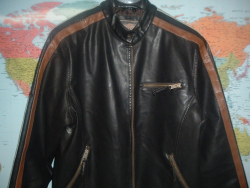 FAUX LEATHER BIKER HOG COAT JACKET 