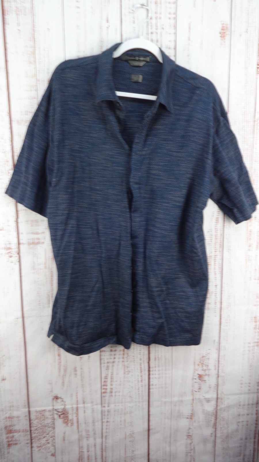 Tiger Woods Golf Polo Shirt Men’s XL Blue Short Sleeve Button Up 100% Cotton