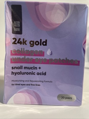 24k Gold Collagen Under Eye Patches Tired Eyes Mask Snail Mucin Hyaluronic Acid