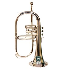 Bb 3 Valve Flugel Horn Brass Instrument Polished Brass Finish With Hard Case