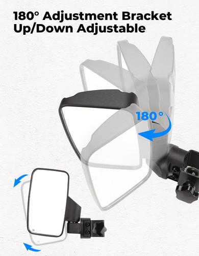 Golf Cart Universal Rear View Side Mirrors No Drilling for Club Car EZGO Yamaha - Picture 5 of 8
