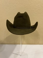 Stetson 3X Beaver XXX Felt Hat 7 1/4 VTG Vintage Dark Olive Green VERY NICE