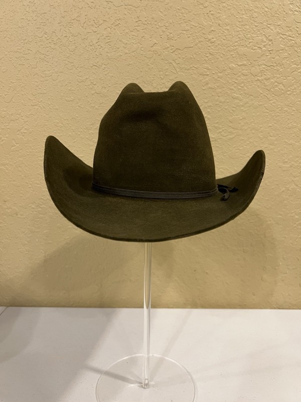 Stetson 3X Beaver XXX Felt Hat 7 1/4 VTG Vintage Dark Olive Green VERY NICE!