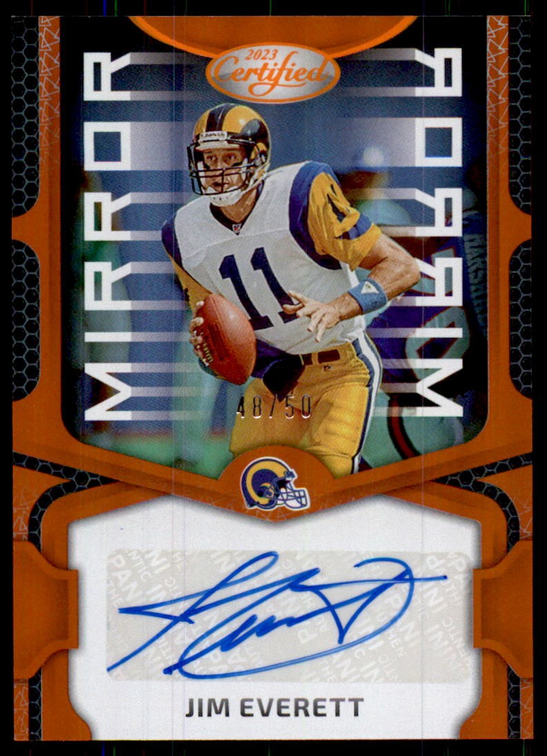 2023 Panini Certified #MS91 Jim Everett #/50 Mirror Signatures Orange Auto