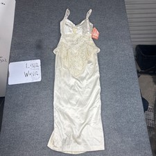 Karen Okada David Howard Slip Dress Size 4 Ivory Sequin Lace Ivory/Cream