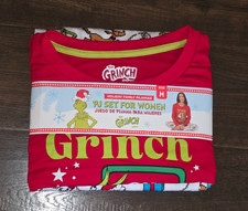 Dr. Seuss Grinch Holiday Family Pajamas 2-Pc Set Women Sz M RN 76292