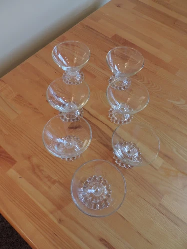 7 Anchor Hocking Boopie Glassware Champagne Sherbet Dessert Glasses