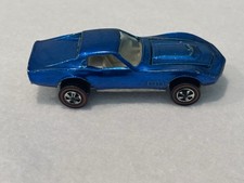 Corvette Spectraflame 1968 Hot Wheels Redline personalizado interior azul blanco vintage