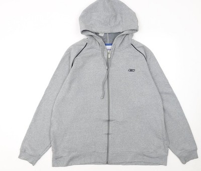 Reebok Hoodie Herren UK Größe M grau Full Zip
