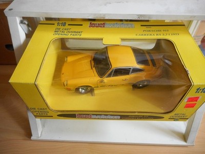 Jouef Evolution Porsche 911 Carrera RS 2.7L 1973 in gelb auf 1:18 in Box