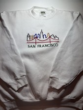 Vintage Tultex San Francisco Embroidered Crewneck Sweatshirt White XL