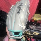Rawlings WPL11GM 11in Left Hand Basket Web Glove Baseball Gray/Teal — photo 4