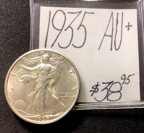 1935 Walking Liberty Silver Half Dollar AU+! ENN Coins