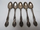 Wallace Sterling Silver La Reine Demitasse Spoons Set of 5 O Monogram
