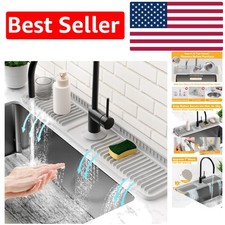 Self-Draining 24" Silicone Faucet Mat for Effortless Kitchen Cleaning