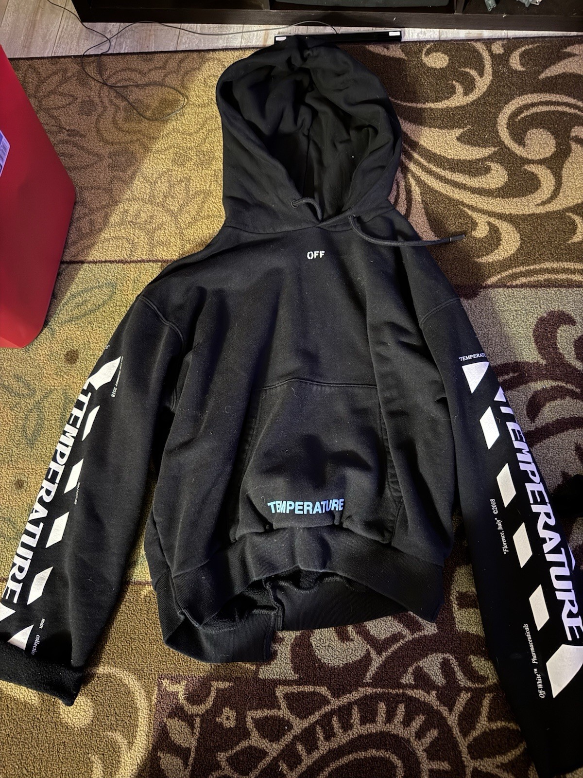 Off White Do Not Cross Temperature Sweatshirt Bla… - image 1