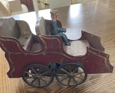 c1903 HORSELESS CARRIAGE FRICTION TOY ORIGINAL,  Parts Missing But WORKS
