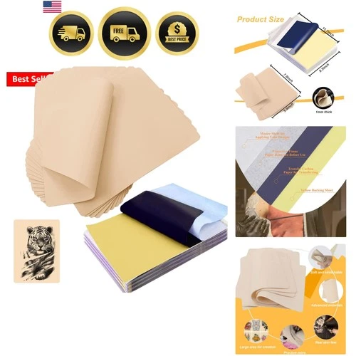 30pcs Blank Tattoo Practice Skin and Transfer Paper Kit Include 10pcs Fake Sk... - product listing photo
