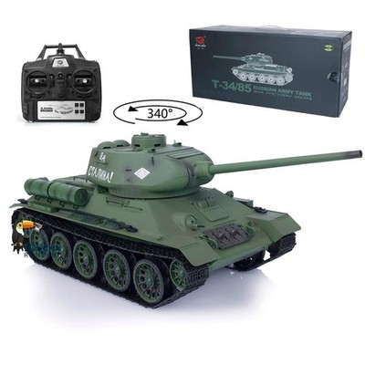 Henglong 1/16 7.0 Plastic Soviet T34-85 RTR IR BB 2.4GHz RC Tank 3909 Model