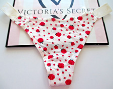 VICTORIA'S SECRET PINK Cotton Logo High Leg Thong Panty VS Floral S M L XL Roses