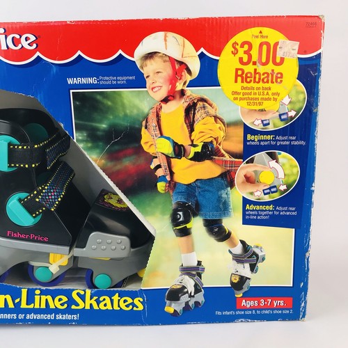 Fisher-Price Easy In-Line Skates 1996 Rollerblades Vintage Grey Purple Green - Picture 4 of 10