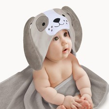 Lambs  Ivy Baby/Infant Luxury Cotton Terry Dog/Puppy Hooded Bath Towel