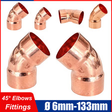 6mm 8mm 10mm 15mm- 133mm End Feed Elbows Fittings Plumbing Bend Copper Pipe Wras