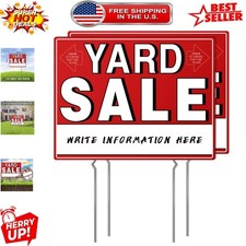 Weatherproof Double-Sided Yard Sale Signs 17x13 with Stakes  Arrow Stickers