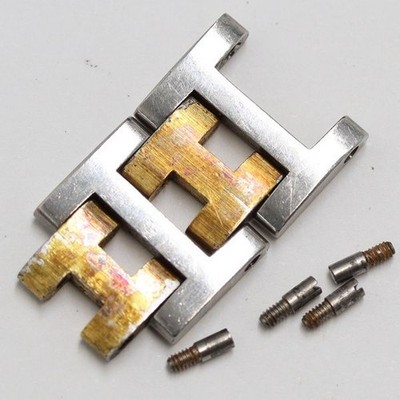 HERMES Clipper Side Polish Link Watch Band Bracelet 12mm 2 set Genuine